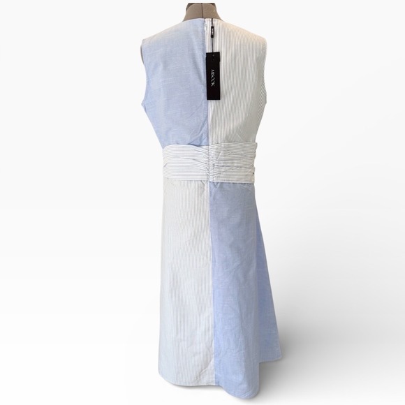 MISOOK Colorblock Striped Twist Front Sleeveless Midi Dress Resortwear Size L - Picture 4 of 10